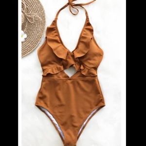 Cupshe Stay With You Falbala One-piece Swimsuit